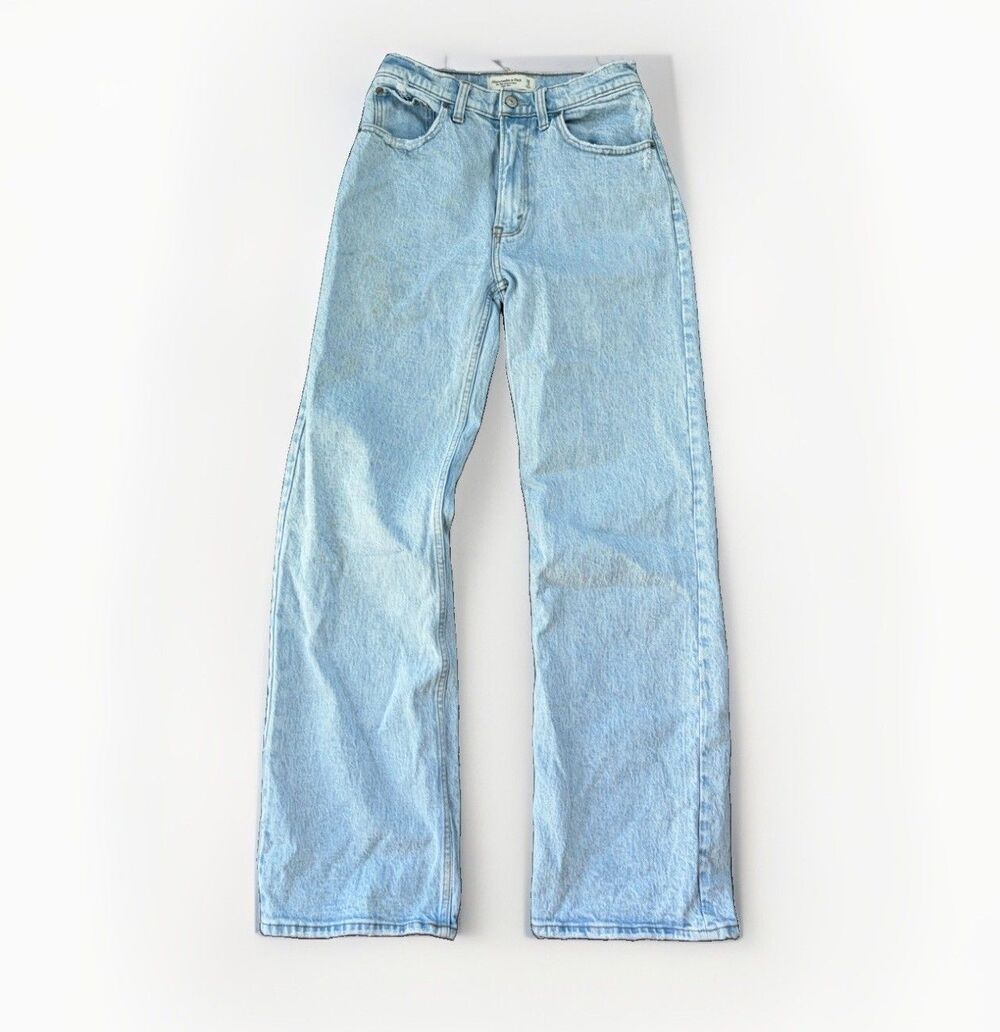 Abercrombie & Fitch The 90s Relaxed High Rise Jeans Womens Size 2 Light Wash